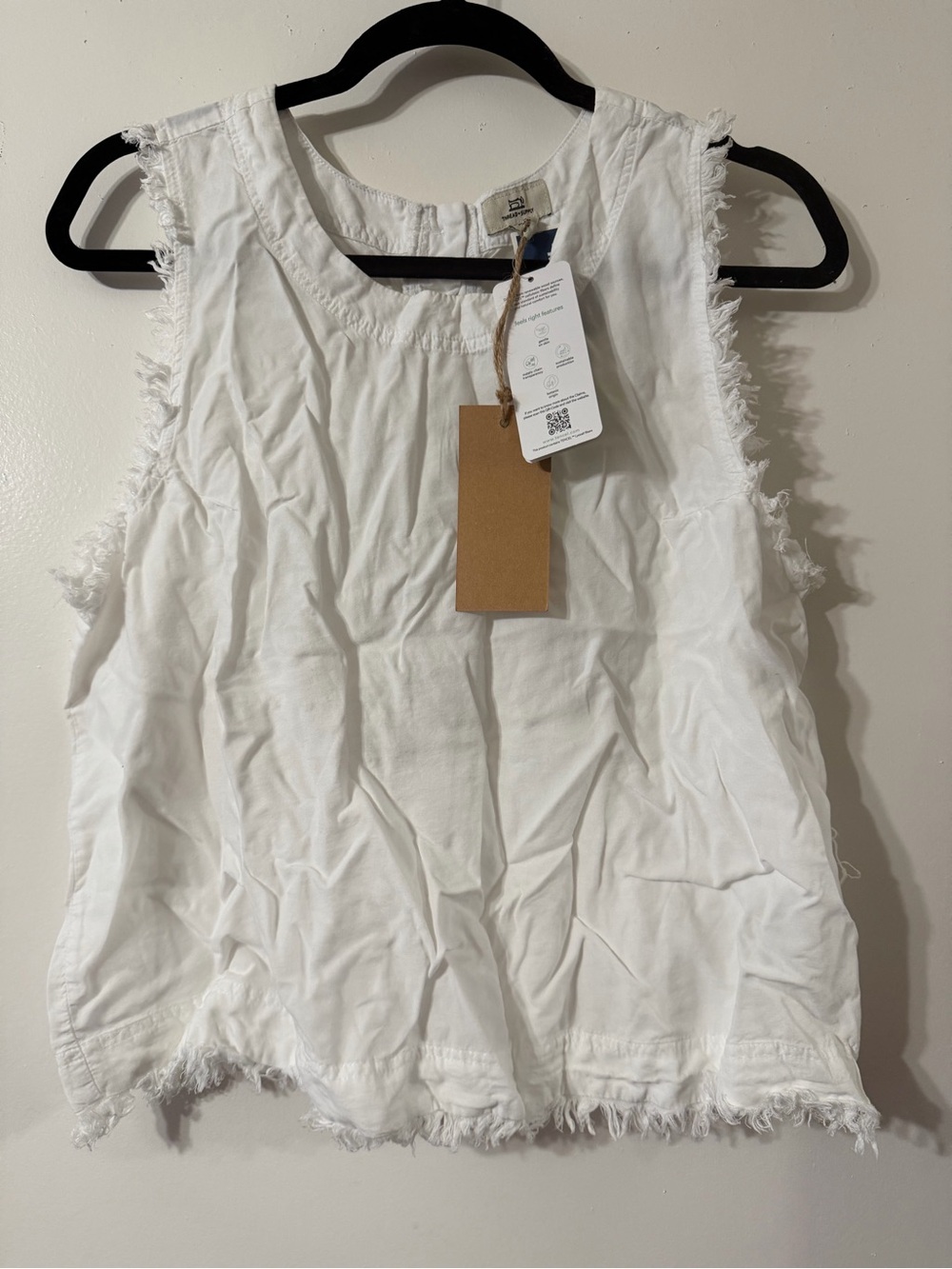 Thread & Supply White Frayed Edge Tank Top